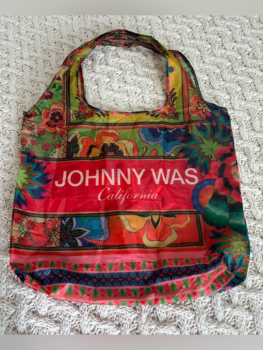 Johnny Was California Floral Reusable Tote Bag Boho Multicolor.